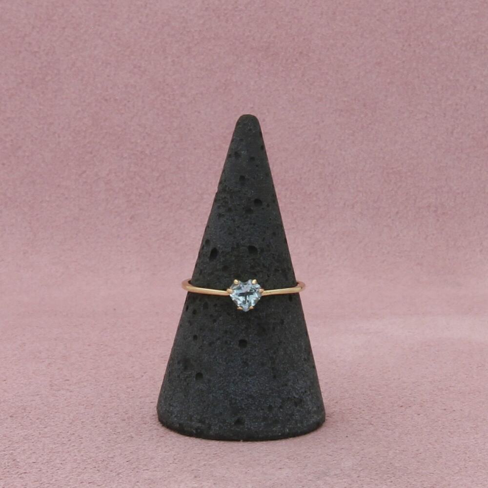 bony levy 14k yellow gold blue topaz heart ring size 7.5